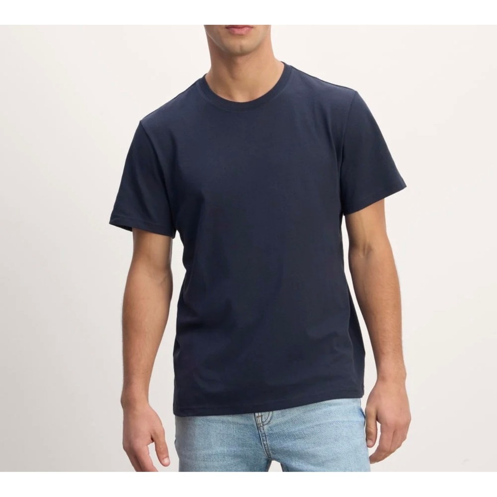 Everlane Mens Navy Medium Premium Weight Crewneck Knit Tee Organic Medium New